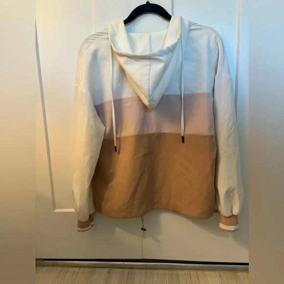 Zara Women’s Color Block Pink Obre Quarter Zip Hoodie Sz XS - Picture 3 of 3